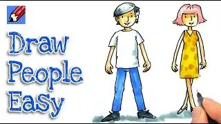 How to draw cartoon people real easy - step by step tutorial