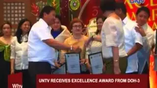 UNTV receives excellence award from DOH-3