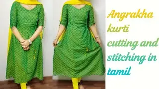 Angrakha kurti cutting and stitching in tamil