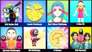 Испытания на выживание, Все испытания, K Games, Выживание 456, Кукла-снайпер 456, Испытание конфет, Не двигайся