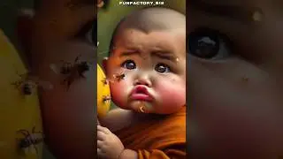 Cute monk baby video #baby #cutemonk #cute #funbaby #quick #cutelittlemonk #babymonk #funny #trnding