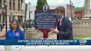 Historic marker dedicated in honor of General Lafayette's visit to Marietta