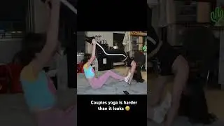 Couples yoga gone wrong 😭                                 #challenge #funny #yoga #bff