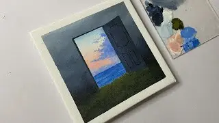Acrylic painting tutorial/seascape painting/ cloud painting techniques/ landscape painting tutorial