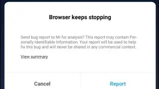 mi browser keeps stopping problem