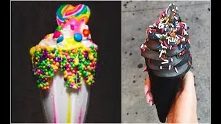Most Oddly Satisfying Ice cream compilation 1 - Black Ice Cream, Rolled Ice cream, Mega sundaes