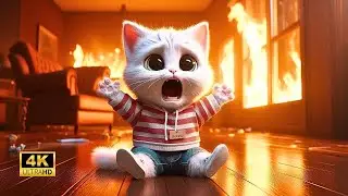 Naughty Cat Sets the House on Fire 🔥😱 #aicat#catshorts#cat