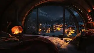 Snowfall and Fireplace Sounds | Peaceful Winter Night Ambience | Relaxation & Deep Sleep Therapy