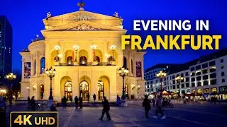Beautiful Evening Walk in Frankfurt 4K