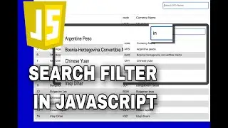 Table Search Filter in JavaScript | HTML Table Search Filter