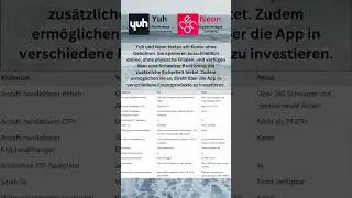 Yuh und Neon im Vergleich.📈✅Nutzt ihr auch eine dieser Neonbank?⬇️#yuh #neon #etf #aktien #neonbank