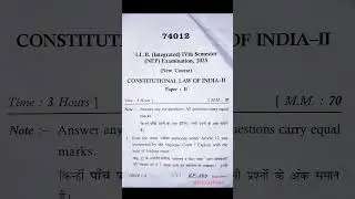 Constitutional Law-2 ll.b(hons.) 4th Semester LUCKNOW UNIVERSITY 2025#questions #exam