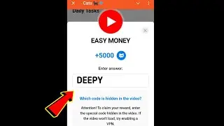 EASY MONEY Cats Video Code | EASY MONEY cats video code today