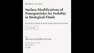 Surface Modifications of Nanoparticles for Stability in Biological Fluids | RTCL.TV