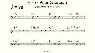 C Jazz Blues Swing Style (Accelerating Tempo 60-240) For Bass
