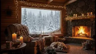 🔥❄️ Fireplace Sounds for Relaxation | Cozy Cabin in the Snow 🌲