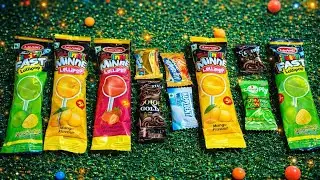 Asmr most popular candys/ lots of veriety rainbow colourful lolipop unpacking/ asmr tasty candys
