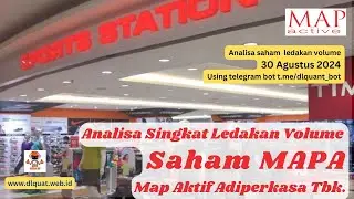 Analisa Saham Ledakan Volume MAPA , PT Map Aktif Adiperkasa Tbk., 30 Agustus 2024