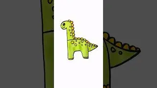How to draw a dinosaur #easy #drawing #tutorial #forkids #art #kindergarten #preschool #diy #cute
