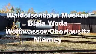 🇩🇪 Waldeisenbahn Muskau. Mużakowska Kolej Leśna. Biała Woda. Wei&szlig;wasser/Oberlausitz. Niemcy.