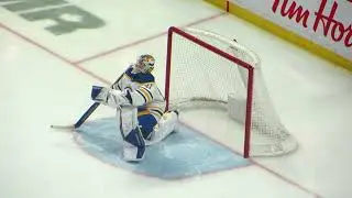 Craig Anderson warms up during the Sabres @ Senators hockey game