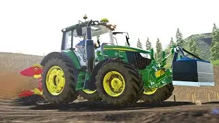 Ploughing  | John Deere and 4 furrow PLOW  | Pfl&uuml;gen