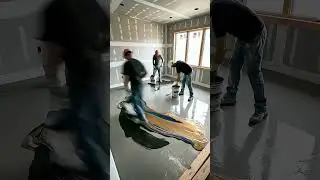 Modern kitchen epoxy floor transformation #epoxy #interiordesign #renovation