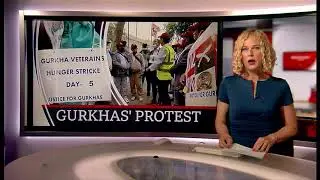 Ex-Gurkhas launch relay hunger strike (UK) - BBC London News - 25th July 2021