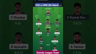 CSG vs NRK Dream11 Prediction|| CSG vs NRK Dream11 Team || CSG vs NRK || #dream11