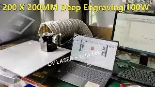 200*200mm deep marking on metal 100W fiber laser machine