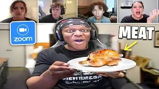 KSI ест мясо перед веганами в Zoom