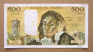 500 French Francs Banknote (Five Hundred Francs France / 1983) Obverse and Reverse