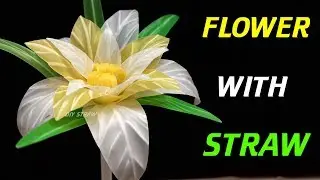 🍀 How to make straws flowers easy - Drinking straws flower tutorial #DIY Art Straws