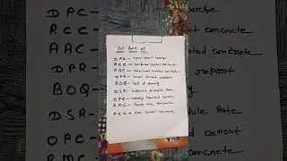 Full form of (DPC,RCC,AAC,DPR,BOQ,DSROPC,RMC,PCC#Shorts videos