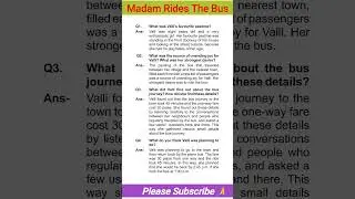 Madan Rides The Bus | First Flight English | question answer | Class 10 #shorts #English