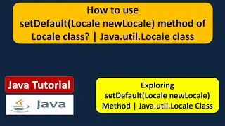 How to use setDefault(Locale newLocale) method of Locale class? | Java.util.Locale class