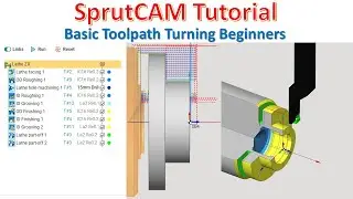 SprutCAM Tutorial #84 | Create Toolath Lathe Basic Beginners - Turn XZ Axis
