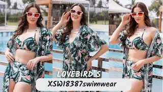 XSW18387 | 3. Pcs.Swim Curve Plus Tropical Print Push Up | Lovebird Lingerie &reg; | Sanjeev Store
