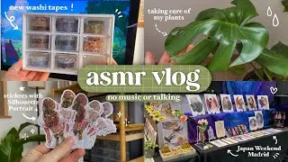 ASMR VLOG 09 ☕︎ Japan Weekend Madrid, making stickers, opening packages, beautiful stationery