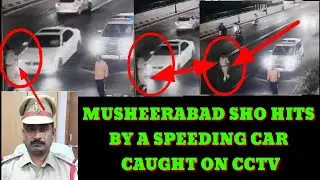 JBTv News #MUSHEERABAD SHO HITS BY A SPEEDING CAR CAUGHT ON CCTV...