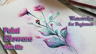 Relaxing Watercolor Flower Painting for Beginners | Step-by-Step Tutorial