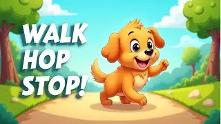Walk, Run, Hop, STOP! 🤚 | Dance Along Action Song for Kids | Learn Movement Verbs