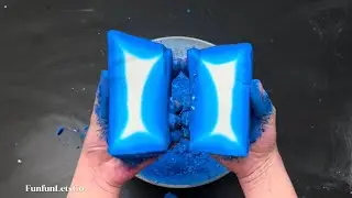Fake Snow + Blue Dyed Chalk & Colorful Dyed Chalk ASMR Crushing