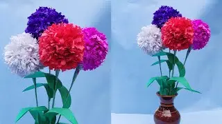 How to make flower using paper | Easy DIY | Ball flower | DIY flower | paper crafts | quick crafts