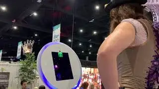 Tallest girl in the world using the Nimbus iPad Roaming Booth