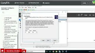 Network 6.2.5 Lab Configure a DHCP Server Testout