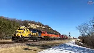 Santa Fe GP50 Leading BNSF train!