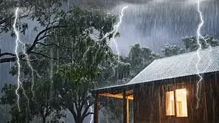 Severe Thunderstorm at Night 🌧️ Heavy Rain & Distant Lightning (Sleep & Relax)