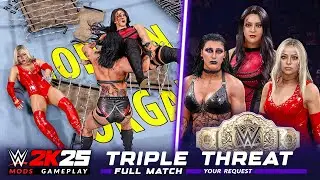 TRIPLE THREAT CHAOS! 👑 Rhea vs Liv vs Stephanie - WWE Women's World Title [WWE 2K25 Full Match]