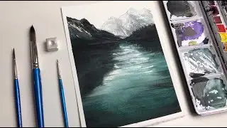 Easy Step by Step Watercolor Painting For Beginners Mountain Landscape